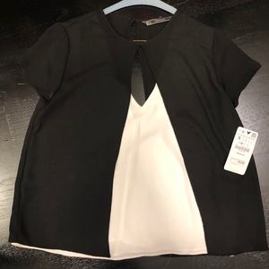 Zara black and white blouse new tags on